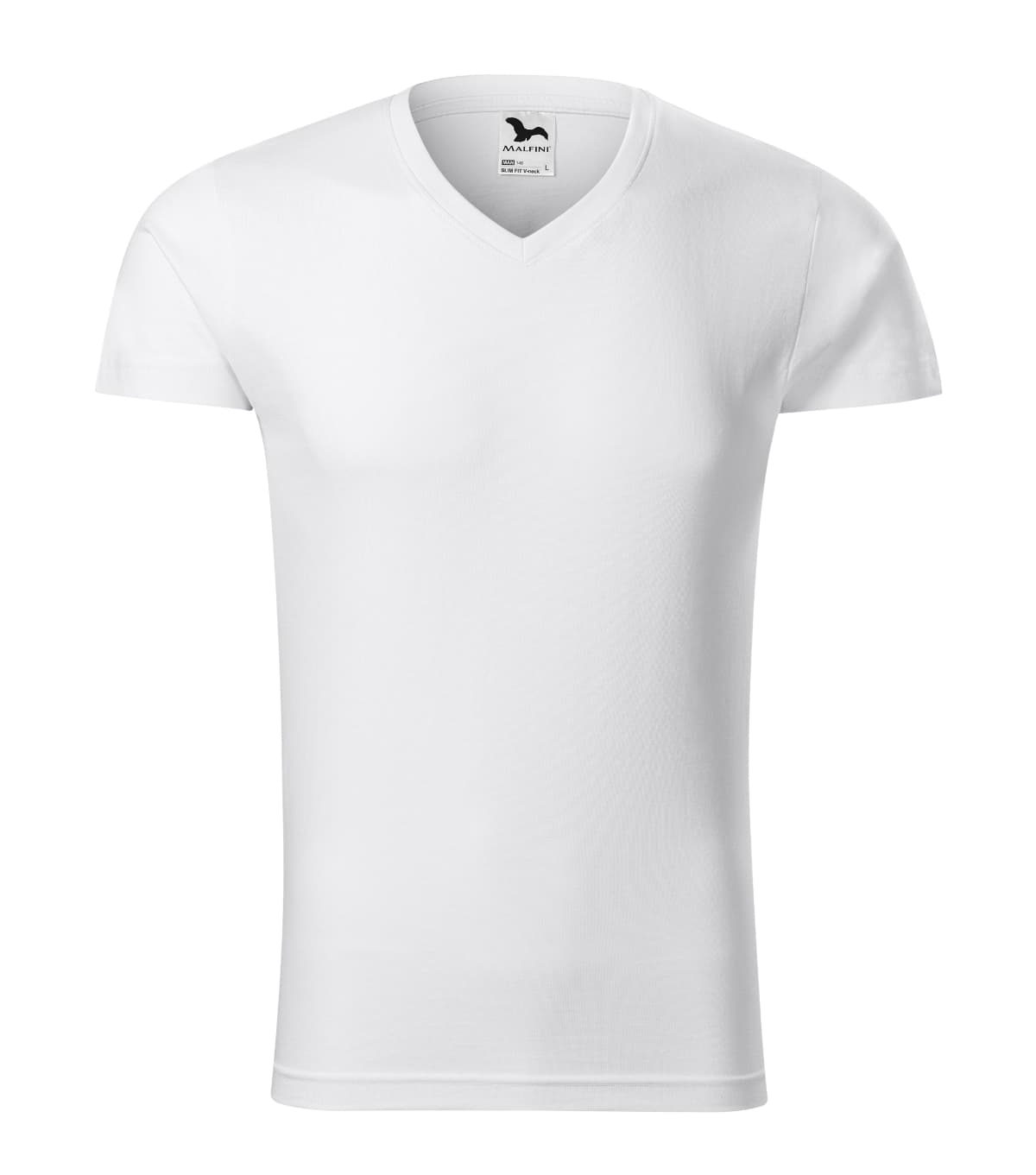 Slim Fit V-neck v barvě bílá — Přední pohled