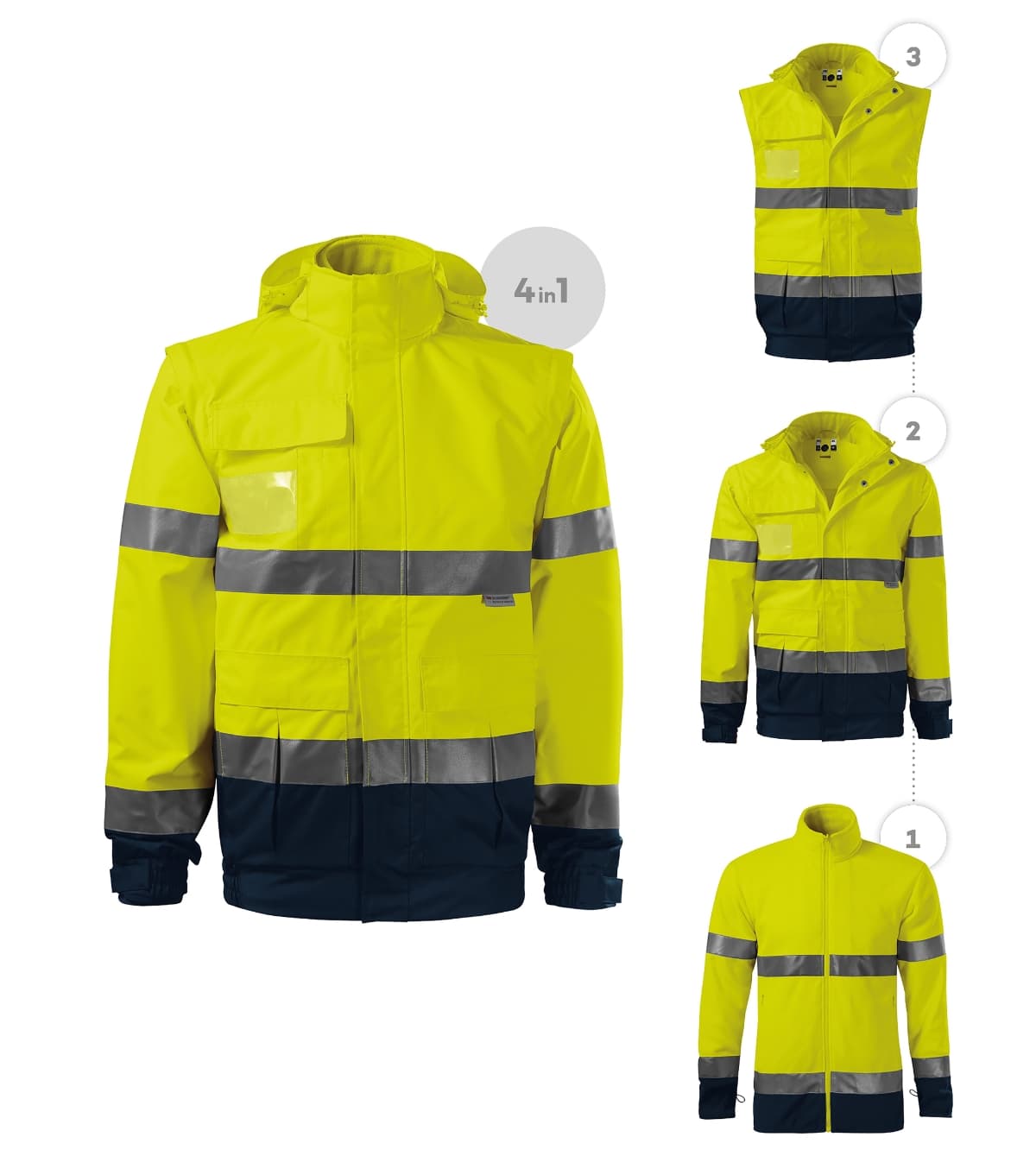 HV Guard 4 in 1 v barvě fluorescenční žlutá — Přední pohled