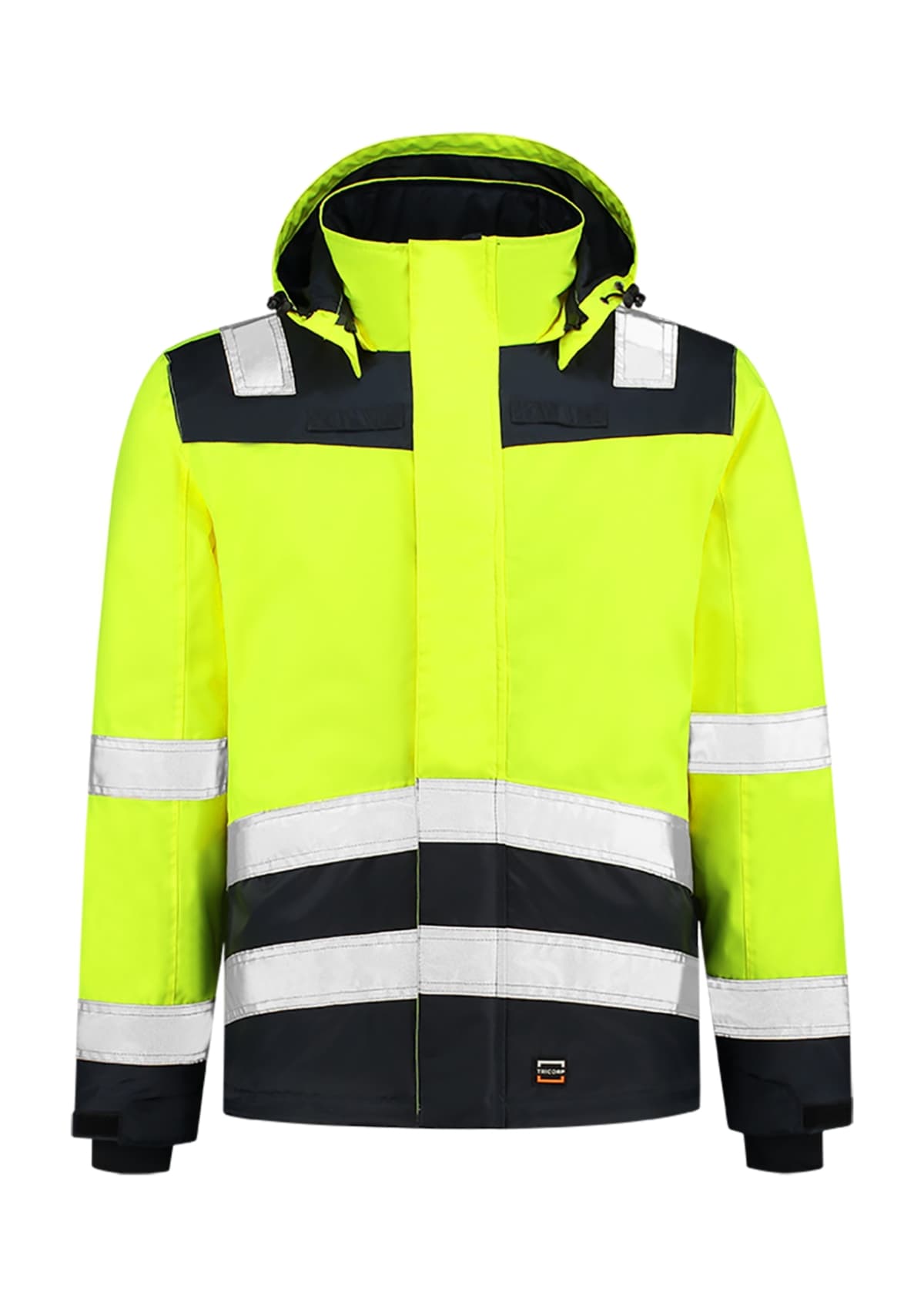 Midi Parka High Vis Bicolor v barvě fluorescenční žlutá — Přední pohled