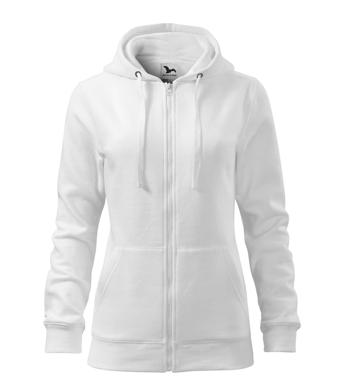 Trendy Zipper v barvě bílá — Přední pohled